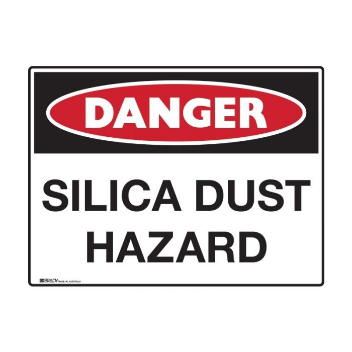 Danger Sign - Silica Dust Hazard - 250 x 180mm, SS