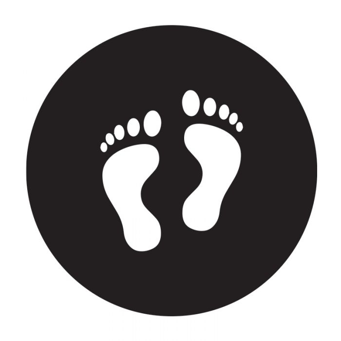 Floor Marking Sign – Footprints, White/Black, 300mm
