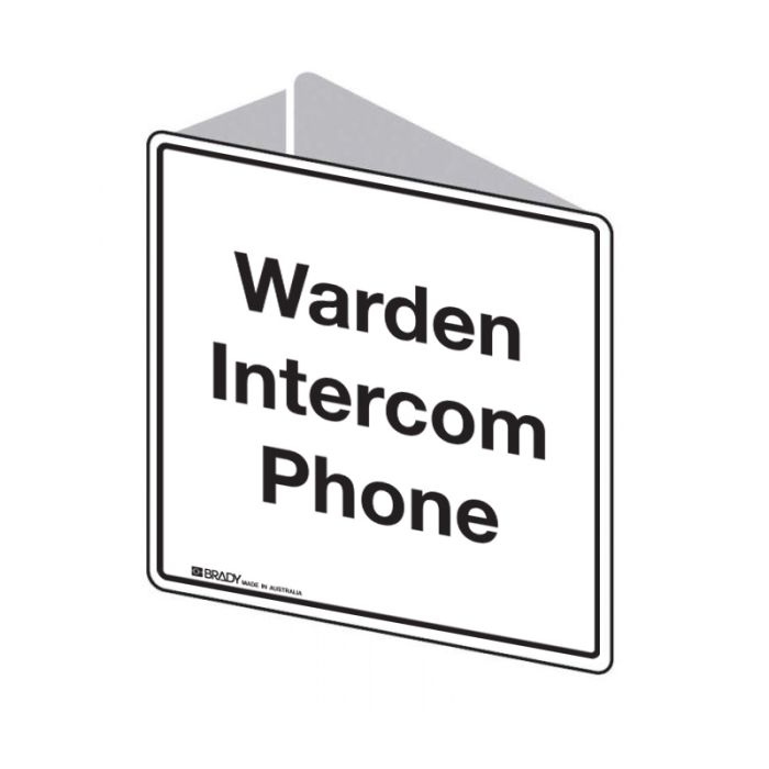3D Projecting Sign - Warden Intercom Phone, 225mm (W) x 225mm (H), Polypropylene