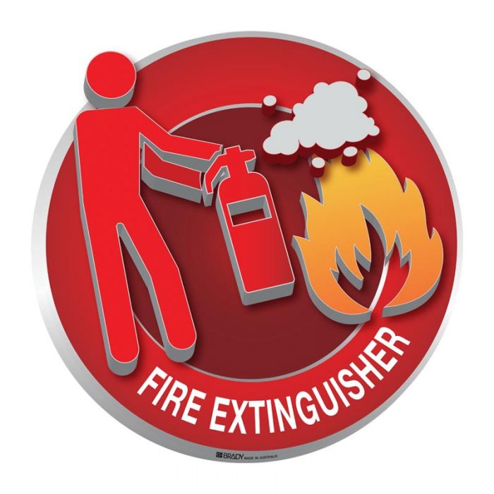 3D Floor Marking Sign - Fire Extinguisher with Person, 450mm