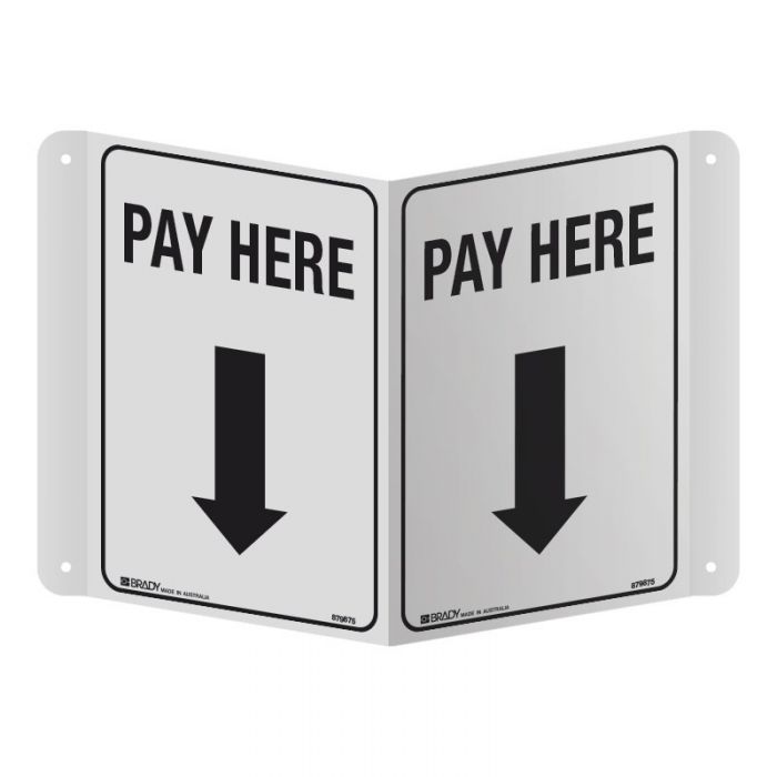 3D Projecting Sign - Pay Here, 250 x 175mm, Poly