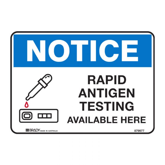 COVID-19 Rapid Antigen Testing Available Here Sign, 450 x 600mm, Flute