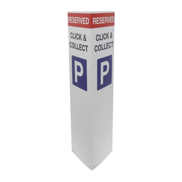 Bollard Signs - Reserved Click and Collect Parking, Flute, 270 x 1000mm