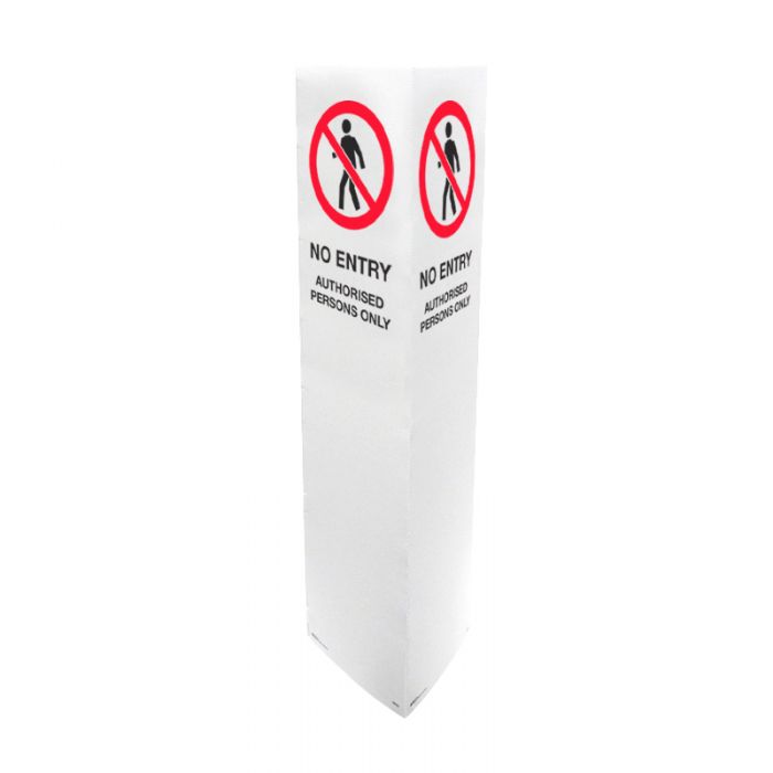 Bollard Signs - No Entry Authorised Persons Only, Flute, 300 x 1000mm