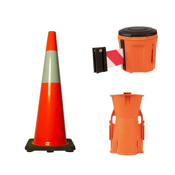 Brady EasyExtend Retractable Barrier, 900mm Cone and Adaptor Kit