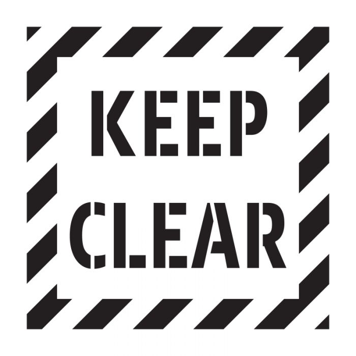 Driver Safety Zone Keep Clear Stencil, 1000 x 1000mm