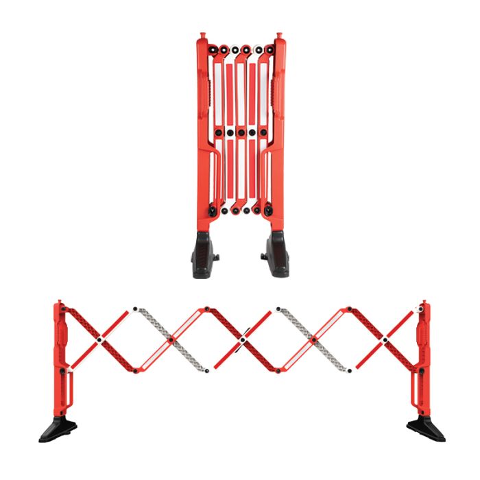 EasyExpand Expanding Barrier 3m Heavy Feet Red and White