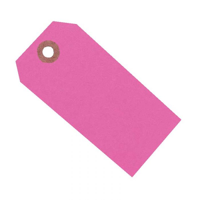 Blank Fluorescent Tags Pink, Size 1 - Pack of 1000