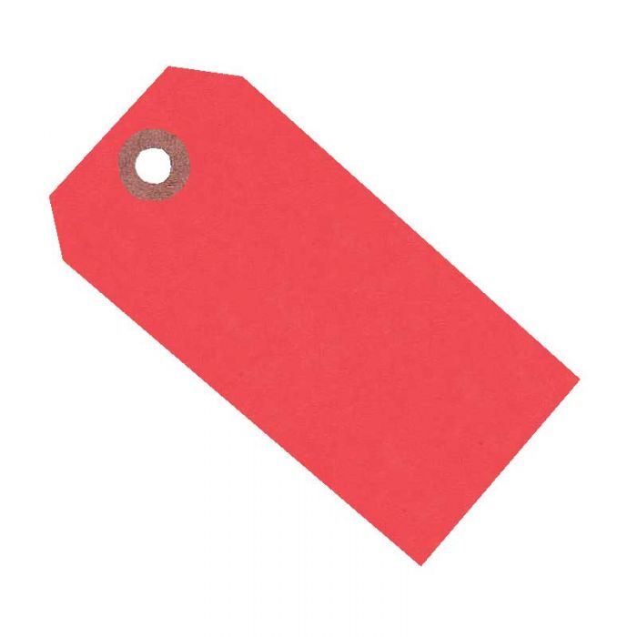 Blank Fluorescent Tags Red, Size 1 - Pack of 1000