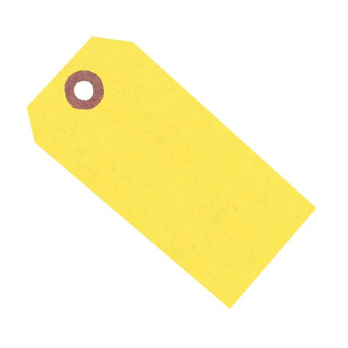 Blank Fluorescent Tags Yellow, Size 2 - Pack of 1000