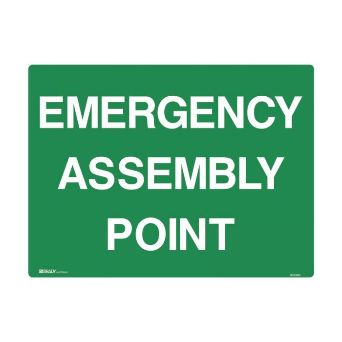 Emergency Information Sign - Emergency Assembly Point (Polypropylene) H300mm x W350mm