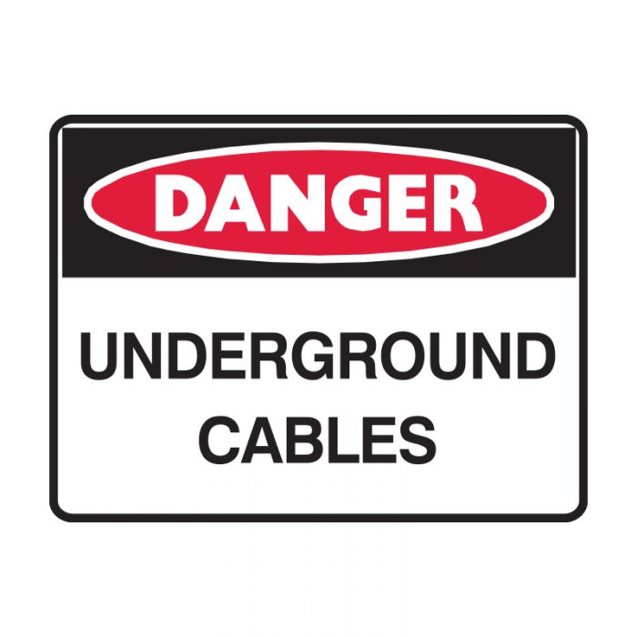 Danger Sign - Underground Cables (Polypropylene) H450mm x W600mm