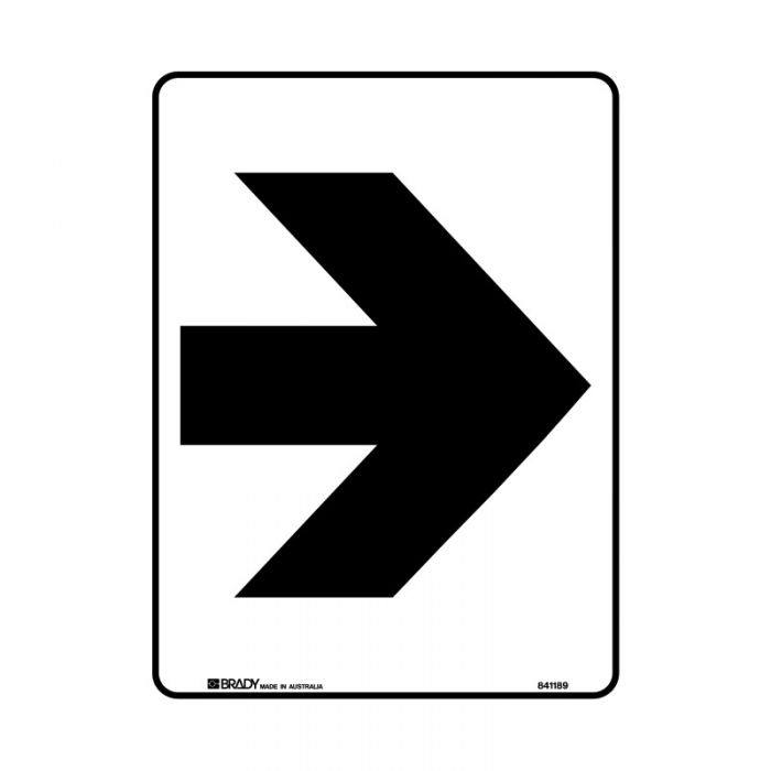 Directional Sign - Arrow Right Symbol (Metal) H600mm x W450mm