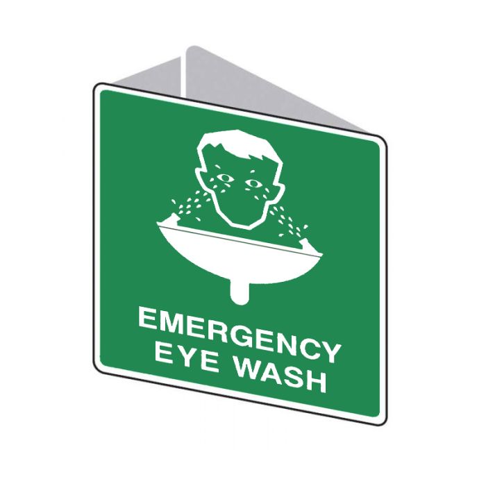 3D Projecting Emergency Information Sign - Emergency Eye Wash, 225mm (W) x 225mm (H), Polypropylene