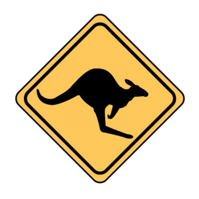 Regulatory Traffic Sign - Kangaroo Symbol - Class 1 (Class 400) Reflective Aluminium, 600mm x 600mm